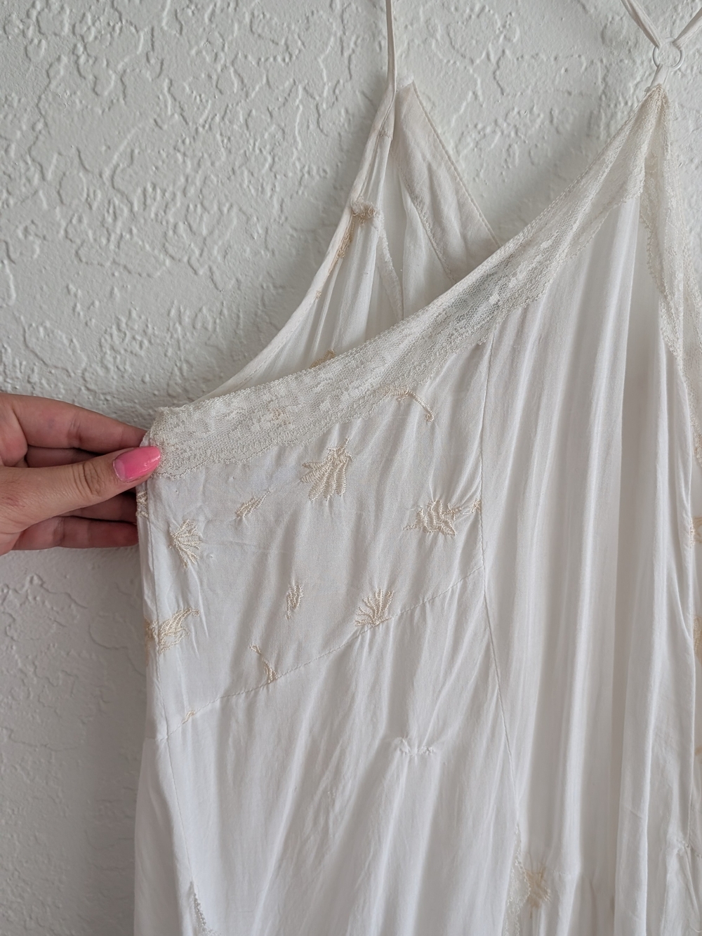Free People Cream Lace-Trim Slip Top - Picture 4 of 12